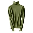 thumbnail image 4 of Fgnfyis Women Wool Seamless Turtleneck Sweater First Line Long Sleeve Knitted Pullover Top Army Green M, 4 of 4