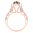 thumbnail image 4 of Clara Pucci 14K Rose Gold Solid Gold Champagne Halo Anniversary Ring for Women - 2.37 cttw Round Cut, 4 of 8