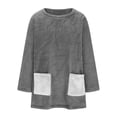 thumbnail image 4 of VISALY Turtleneck Sweatshirt Tunic Sweatshirt Pullover Fuzzy Fleece Sweatshirts Oversized Thermal Sweaters with Pockets Winter Clothes Pullover Sweatshirt Basic Sweatshirts Fall Sweatshirt Grey Xxl, 4 of 6