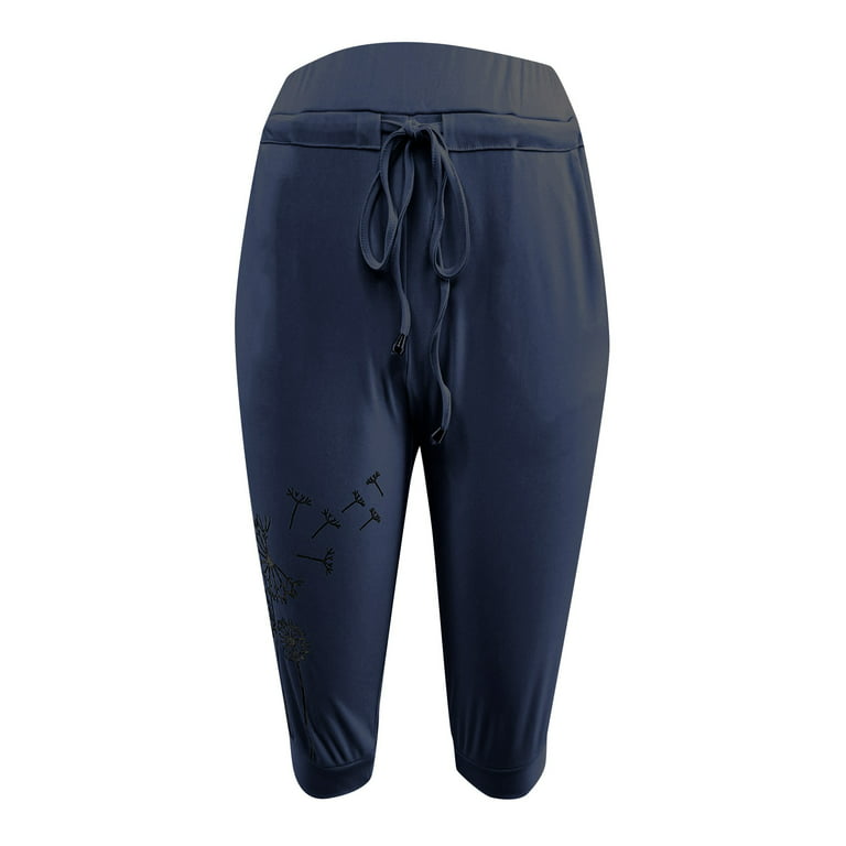 Sksloeg Sweatpants y2k Petite/regular/tall Women's 7/8 Pants Drawstring  Casual Lounge Joggers Travel Sweatpants,Navy XXXL 