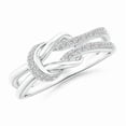 thumbnail image 1 of Angara Natural Diamond Ring - Pave-Set Diamond Split Infinity Knot Ring in Platinum for Women (Ring Size = 11.5), 1 of 7