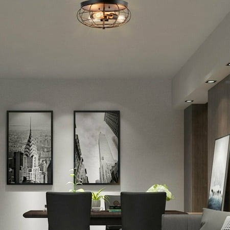 

RLCEGAL Semi Flush Mount Ceiling Light with Industrial Retro Design