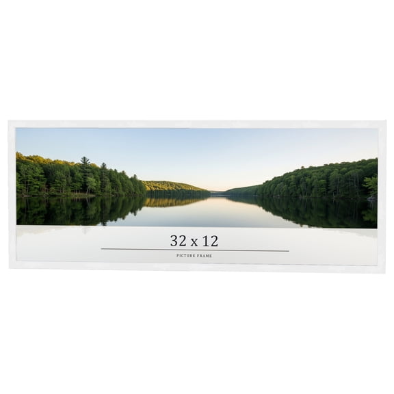 32x12 Frame White Real Wood Picture Frame Width 0.75 inches | Interior Frame Depth 0.5 inches |