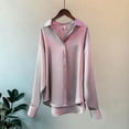 thumbnail image 3 of GigrtiJin Chemises Boutonnées pour Femmes Automne Manches Longues Col Rabattu Couleur Unie Mode Décontractée Confortable Hauts Amples, 3 of 5