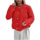 thumbnail image 2 of Puntoco Chaqueta De Color Liso Para Mujer Con Botones De Felpa Y Mangas Largas Con Capucha, Ropa Informal Para Exteriores, 2 of 7