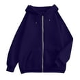 thumbnail image 4 of STICHOU Womens Hoodies Zip Up Oversized Casual Fleece Lined Sweatshirts Fall Trendy Jackets Comfort Thick Warm Coat Winter Clothes Dark Purple S, 4 of 6