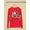 thumbnail image 3 of Farm Animals Xmas - Santa Hat Festive Women's Long Sleeve, 3 of 4