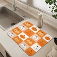 thumbnail image 6 of Dish Drying Mat Absorbent Dish Drainer Kitchen Counter 19.7x15.7inch Dish Drying Pad for Countertops Sinks Draining Racks Orange and White Squares, 6 of 9