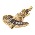 thumbnail image 3 of Broche de sombrero de bruja de cristal Broche de ropa de moda Broche de cuello creativo Accesorio de disfraz, 3 of 7