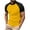 Yellow, variant on Men Shirt Sale Short Sleeve Men's Raglan Short Sleeve T Shirt Color Block Crewneck Loose Fit Tops Casual Comfortable Tee Shirts