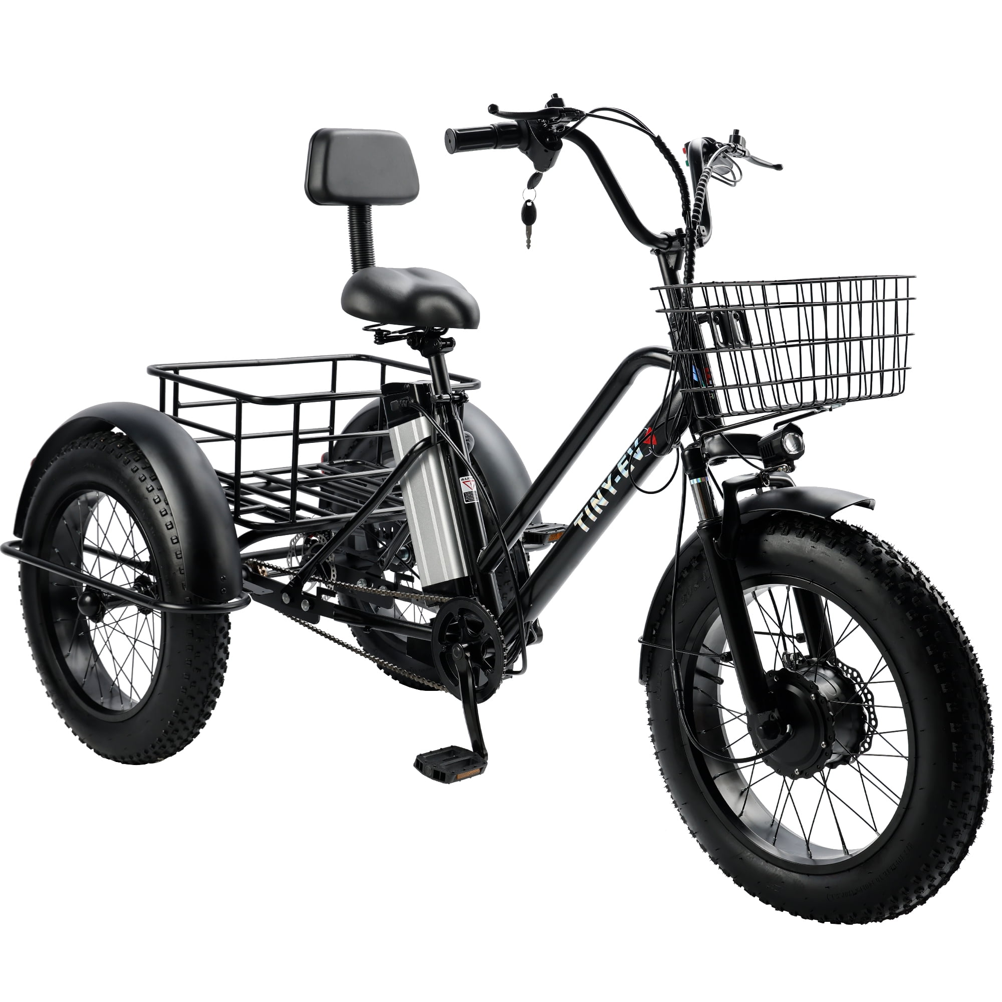 ARTUDATECH Electric Trike for Adults, 500W Motor, 3 Wheel Electric Bike with 25-mile Long Range, Dual Disc Brake, Fat Tire e trike with 48V 13Ah Battery