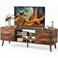thumbnail image 1 of edx 55-60 inch Mid-Century Modern TV Stand with Storage Cabinet for Living Room Bedroom, Rust Brown, 1 of 5