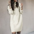 thumbnail image 2 of FEIFLY Women Fall Winter Long High Collar Tops Sweater Solid Color Leisure Female Knitwear, 2 of 4
