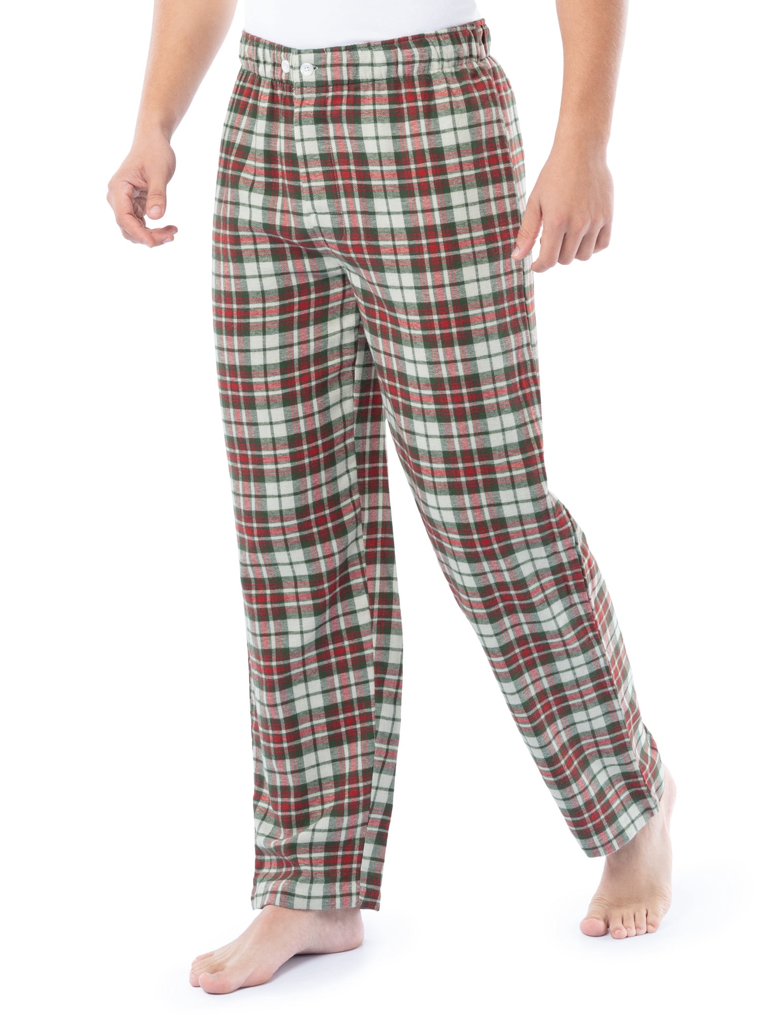 Fruit of the Loom Men's Plaid Flannel Top and Bottom Pajama Set, Sizes S-5XL