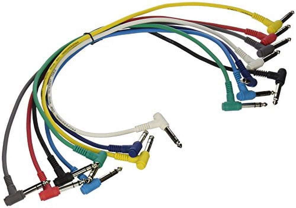 On-Stage PC18-17TRS-R Right-Angle Patch Cables (TRS-TRS, 8-pack)