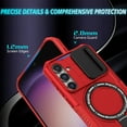 thumbnail image 4 of Allytech Magnetic Case for Samsung Galaxy S24 Plus 5G with Lens Slide Cover, [Non-Slip] [Military Grade Protection] Slim Shockproof Ring Stand Case Support Wireless Charging, Red, 4 of 10
