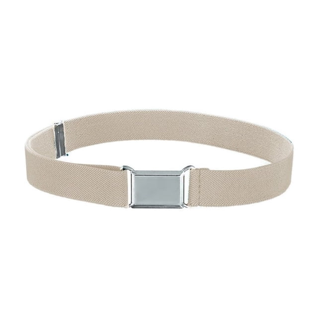 relayinert 1 Ensemble Ceinture Élastique pour Enfants Garçons Boucle Réglable Ceinture Extensible Réutilisable Lavable Accessoires de Vêtements Jeans Beige
