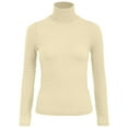 thumbnail image 6 of idosla Women's Turtleneck Long Sleeve Shirts Fall Fashion Basic Thermal Underwear Tops Winter Clothes 2025 (Beige, XL), 6 of 6