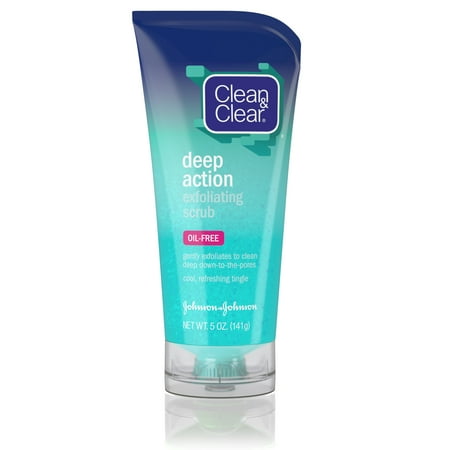 (2 pack) Clean & Clear Oil-Free Deep Action Exfoliating Facial Scrub, 5 (Best Exfoliating Face Scrub)