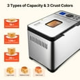 thumbnail image 4 of 2LB 19-in-1 Bread Maker Machine, Compact Automatic Dough Maker with Nonstick Pan, 3 Crust Colors, Yeast Dispenser, for Homemade Bread, Cake, Jam (White), 4 of 11