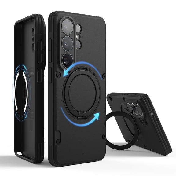 elago Magentic Ring Stand Armor Compatible with Galaxy S26 Ultra Case, 360 Rotatable Ring Stand, Compatible with MagSafe, Drop Protection, Tough Rugged Design, Shockproof Bumper Cover 6.9inch (Black)