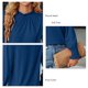 thumbnail image 5 of Blusa de manga larga informal para mujer, jersey de cuello redondo para mujer, camisa de color puro para mujer, camisa con cuello redondo y ribete de volantes para mujer, calidad profesional, 5 of 6