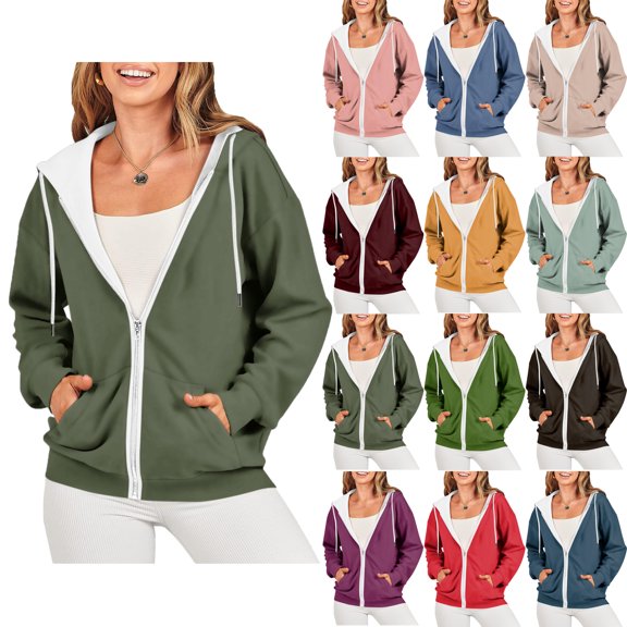 Women's Fleece Hoodie Warm Casual Relaxed Fit Plus Size Printed Blouse Long Sleeve Tops Sweatshirt Pockets Hoodied