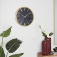 thumbnail image 2 of CosmoLiving by Cosmopolitan 16" Black Marble Wall Clock with Gold accents, 2 of 7