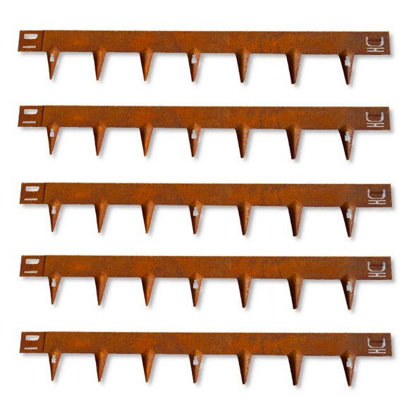 CORE EDGE Bordure de Pelouse / Bordure Décorative en Acier Flexible pour Jardin avec Hauteur de face de 2,5 Pouces / 5 X 3,28 Pieds, 16,25 Pieds Linéaires (Corten, 2,5 Pouces)