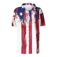 thumbnail image 4 of WERYOUNG Patriotic Button Down Shirts For Women Short Sleeve Red White & Blue Print Blouses Independence Day USA Festival Shirt Soft Top L, 4 of 4