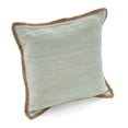 thumbnail image 3 of Laddha Home Designs Hand Woven Solid Square Throw Pillow - 20" - Blue and Tan - Set of 2, 3 of 8