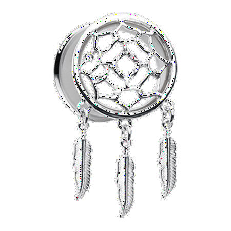 

Classic Dreamcatcher Feather Dangle Ear Gauge Plug