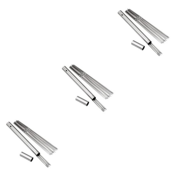 Juego de barbacoa plateado Scienceny con brochetas de Acero inoxidable para parrilla