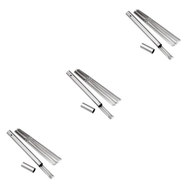 Guardoinrt Cooked Kebabs Every Time With Stainless Steel Barbecue Stick Silver Can Be Stick +20* stick 3Set