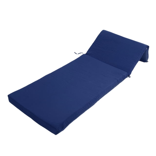 M Buder Cojín de Tumbona para Interiores y Exteriores con Relleno Grueso de Algodón PP, Resistente al Agua y al Sol, Tamaño 55x183x7.5 cm (21.6x72x2.9 inches), Color Azul
