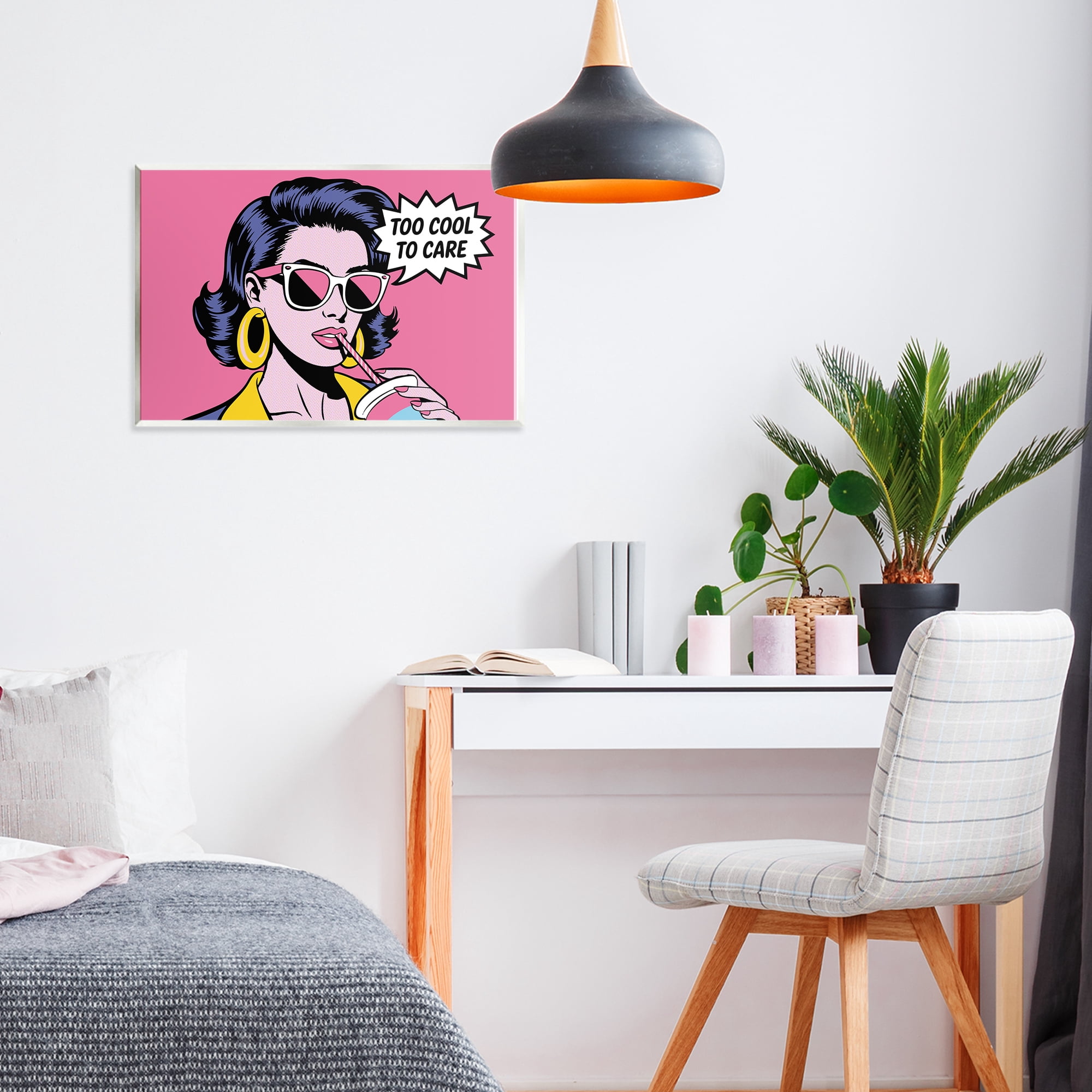 Stupell Industries Too Cool To Care Iconic Wall Plaque Art, design by Andreas Magnusson