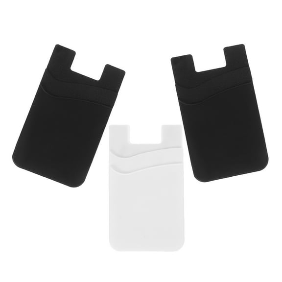 LEXSOMEO 3 pcs Silicone Cellphone Wallet Sticky Phone Wallet Adhesive Phone Card Holder for Back of Phone Case