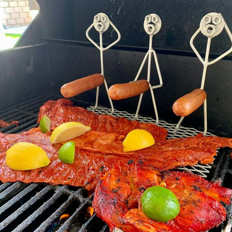 SUNRIS BBQ Barbecue Saucisse Panier de grillade Hot-Dog Rack Paniers en  Grillage métallique Grille-paniers paniers Barbecue Grande Grille pour 6