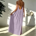thumbnail image 4 of Wsysadlol Summer Dress Women Summer Boho Maxi Dress Sleeveless Gradient Color Spaghetti Strap Backless Flowy Beach Dress Casual Loose Cover Up Dress, 4 of 8