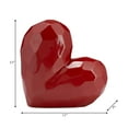 thumbnail image 5 of Decorative Ceramic Heart Sculpture for Home Decor - Ornament for Bathroom, Office, and Living Room Decor - Modern Figurine Accent for Bedroom, Shelf Display, and Coffee Table - 12", Red, 5 of 14