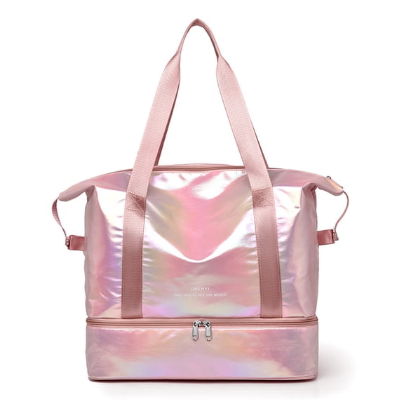 WIZUTIZ Ladies Fashion Dry Wet Separation Large Capacity Portable Travel Bag Satchel Luggage Bag for Women Womens Handbags Large Solid Bags Waterproof Durable Bag 1 PC Pink