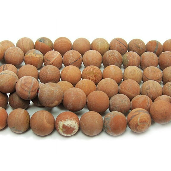 10mm 15.5" Strand Red Jasper Matte Round Beads Genuine Gemstone Natural Jewelry Making