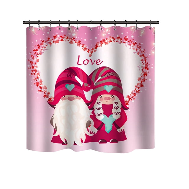 Boovnll Rideau de Douche Premium, Rideau de Douche Joyeuse Saint-Valentin, Rideau de Bain en Tissu, Doublure de Rideau de Douche, Rideaux de Douche