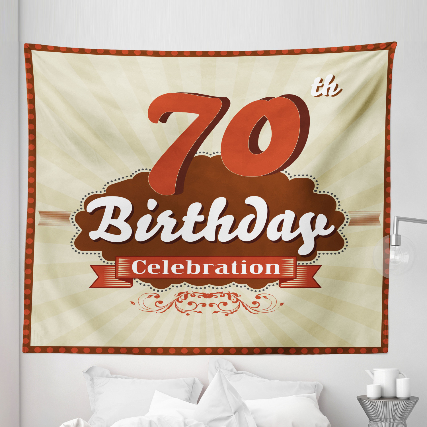Brown Tapestry Vintage Candy Store Inspired Design 70 Years Old Birthday Celebration Fabric Wall Hanging Decor For Bedroom Living Room Dorm 5 Sizes Brown And Cinnamon By Ambesonne Walmart Com