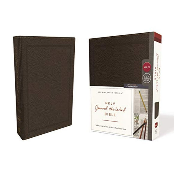 NKJV Journal the Word Bible (8585BR - Brown Bonded Leather)