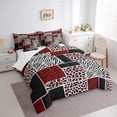 thumbnail image 3 of jejeloiu Jungle Animal Leopard 7-Piece Twin Bedding Sets,Cheetah Zebra Print Buffalo Bedding Comforter Set,Black White Red Sheet Sets For Adults,Microfiber Bedroom Decor Reversible, 3 of 8