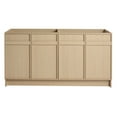 thumbnail image 2 of Noble House 60" Freestanding Bathroom Vanity, Compact 3 Soft-Close Doors, Adjustable Shelves, Excluded Sink, Oak, 2 of 11