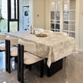 thumbnail image 3 of Table Cloth for Rectangle Tables, Jacquard Washable Waterproof Tablecloth, Decorative Fabric Dining Table Cover for Kitchen, Wedding, Farmhouse (Beige Tablecloths 60 x108 Inch), 3 of 6