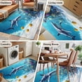 thumbnail image 6 of Ocean Shark Washable Area Rugs 4'x6', Nautical Watercolor Blue Yellow Sea Fish Coral Low Pile Throw Living Room Rug Non-Slip Sturdy Edge Binding Carpet for Indoor Entryway Bedside Kitchen, 6 of 9