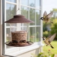 thumbnail image 5 of Anmrize Bird Houses for Outside, Metal Bird Feeder for Outside Hanging, Bird Feeders Squirrel Proof, 4 Lbs Large Capacity Iron Tube Mesh Wild Birdfeeder for Outdoor Finch Cardinal Chickadees, Coffee, 5 of 6